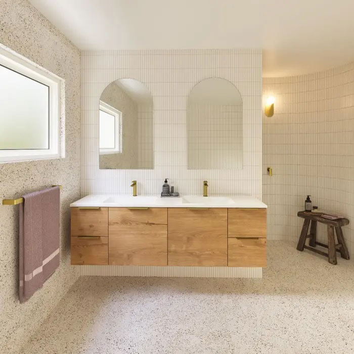 Incorporating Timber Vanities into Small Bathroom Spaces Ceramico Tiles Bathrooms